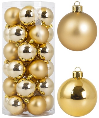 Bombki choinkowe 6cm zestaw 30szt ozdoba bombka na choinkę mocca
