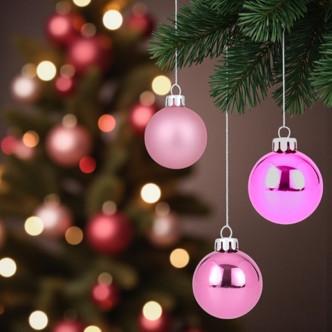 Bombki choinkowe 6cm zestaw 30szt ozdoba bombka na choinkę różowy