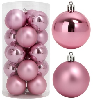 Bombki choinkowe 6cm zestaw 30szt ozdoba bombka na choinkę różowy