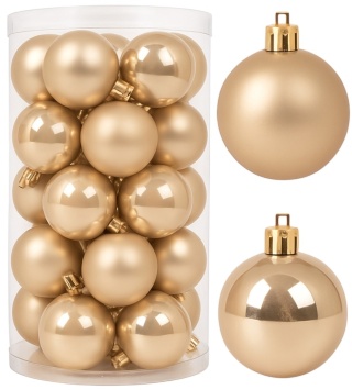 Bombki choinkowe 6cm zestaw 30szt ozdoba bombka na choinkę szampański