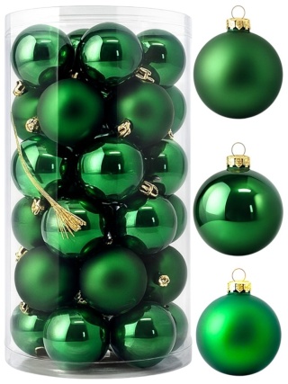 Bombki choinkowe 6cm zestaw 30szt ozdoba bombka na choinkę zielony
