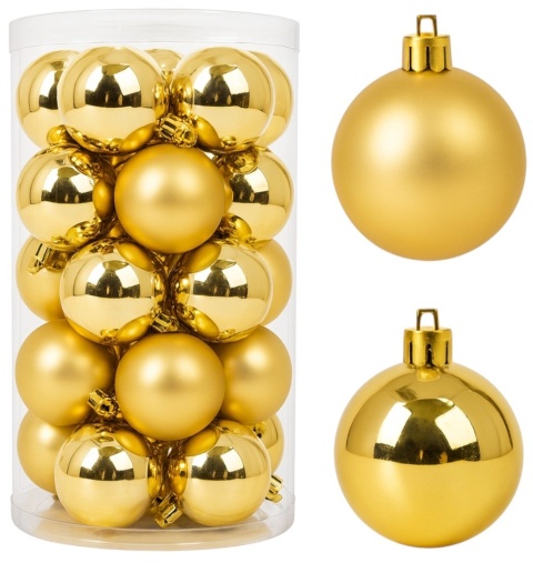Bombki choinkowe 6cm zestaw 30szt ozdoba bombka na choinkę złoty