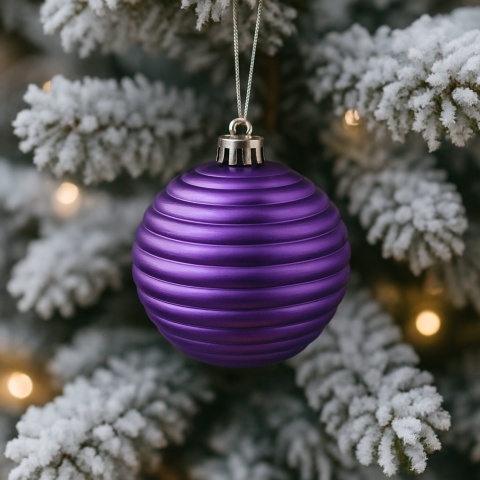 Bombki choinkowe 7cm zestaw 6szt ryflowane ozdoba bombka na choinkę fiolet