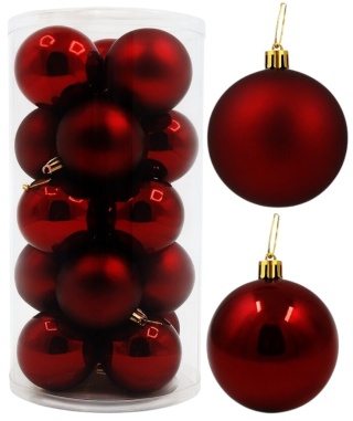 Bombki choinkowe 8cm zestaw 15szt ozdoba bombka na choinkę burgund