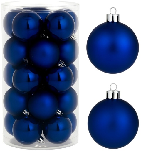 Bombki choinkowe 8cm zestaw 15szt ozdoba bombka na choinkę ciemny niebieski