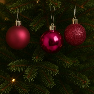 Bombki choinkowe 8cm zestaw 15szt ozdoba bombka na choinkę ciemny róż