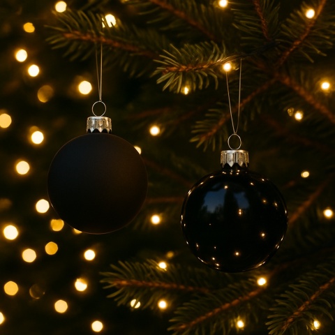 Bombki choinkowe 8cm zestaw 15szt ozdoba bombka na choinkę czarny