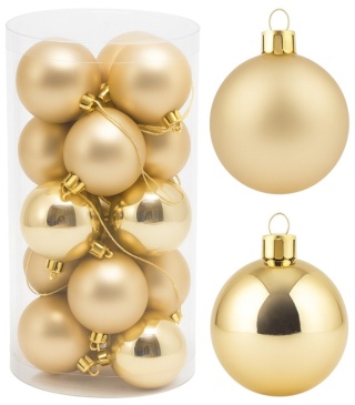 Bombki choinkowe 8cm zestaw 15szt ozdoba bombka na choinkę szampański