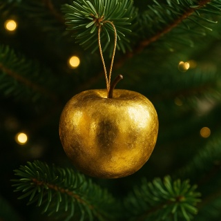 Bombki choinkowe JABŁKO 5cm zestaw 4szt ozdoba bombka na choinkę złoty