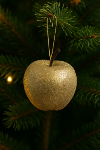 Bombki choinkowe JABŁKO 5cm zestaw 4szt ozdoba na choinkę stare złoto