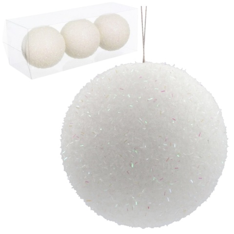 Bombki choinkowe duże 10cm 3szt styropianowe ozdoba bombka na choinkę biały