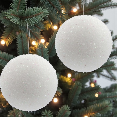 Bombki choinkowe duże 10cm 3szt styropianowe ozdoba bombka na choinkę biały