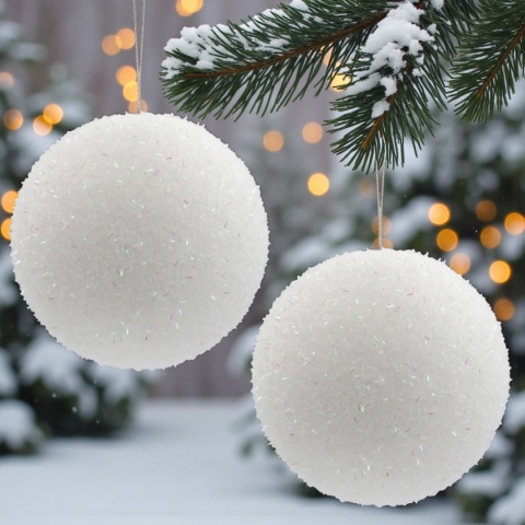Bombki choinkowe duże 10cm 3szt styropianowe ozdoba bombka na choinkę biały