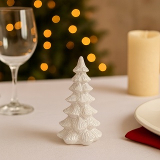 Choinka figurka ozdoba świąteczna dekoracja 14,5cm biała