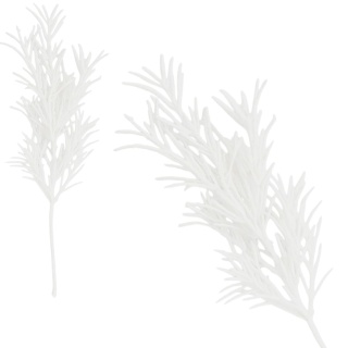 Dekoracja świąteczna ozdoba gałązka sztuczna 39cm biała