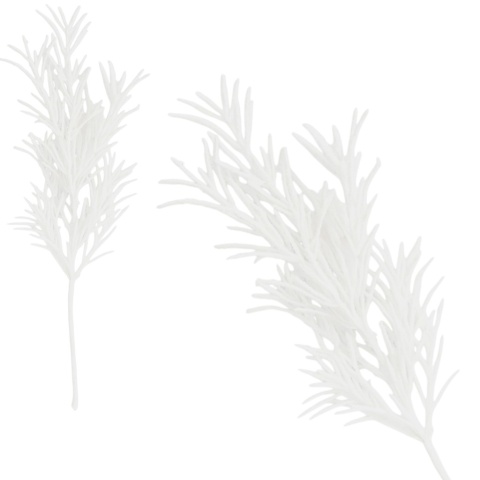 Dekoracja świąteczna ozdoba gałązka sztuczna 39cm biała