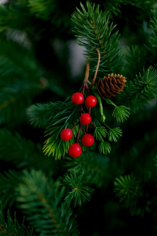 Dekoracja świąteczna ozdoba gałązka sztuczna stroik 17cm