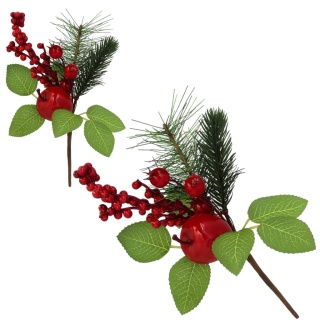 Dekoracja świąteczna ozdoba gałązka sztuczna stroik 21cm