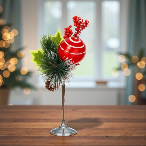 Dekoracja świąteczna ozdoba gałązka sztuczna stroik 22cm