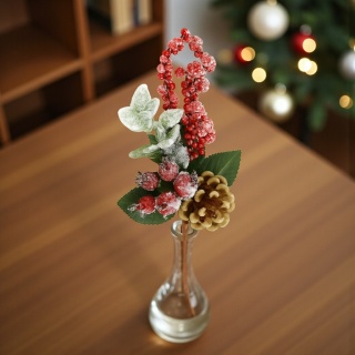 Dekoracja świąteczna ozdoba gałązka sztuczna stroik 24cm