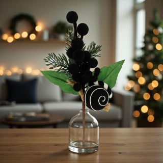 Dekoracja świąteczna ozdoba gałązka sztuczna stroik 27cm