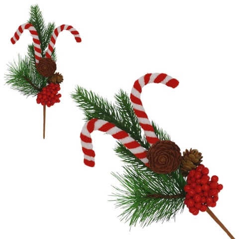 Dekoracja świąteczna ozdoba gałązka sztuczna stroik 32cm