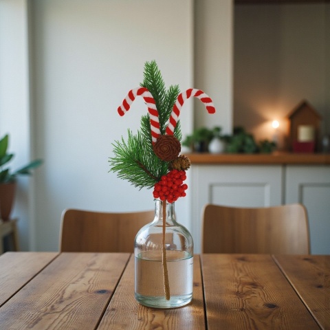 Dekoracja świąteczna ozdoba gałązka sztuczna stroik 32cm