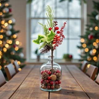 Dekoracja świąteczna ozdoba gałązka sztuczna stroik 34cm