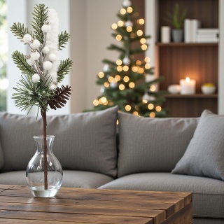 Dekoracja świąteczna ozdoba gałązka sztuczna stroik 37cm