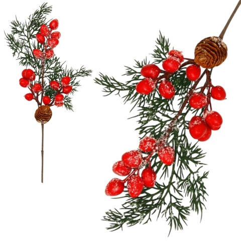 Dekoracja świąteczna ozdoba gałązka sztuczna stroik 40cm