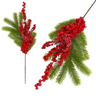 Dekoracja świąteczna ozdoba gałązka sztuczna stroik 55cm