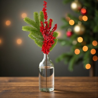 Dekoracja świąteczna ozdoba gałązka sztuczna stroik 55cm