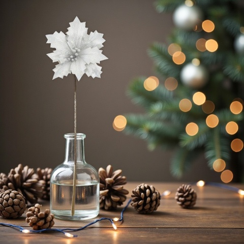 Gwiazda betlejemska poinsecja na piku kwiat ozdoba dekoracja świąteczna