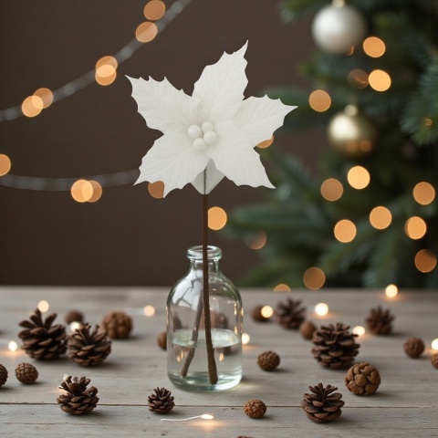 Gwiazda betlejemska poinsecja na piku kwiat ozdoba dekoracja świąteczna