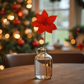 Gwiazda betlejemska poinsecja na piku kwiat ozdoba dekoracja świąteczna