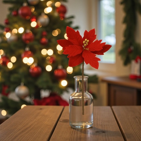 Gwiazda betlejemska poinsecja na piku kwiat ozdoba dekoracja świąteczna