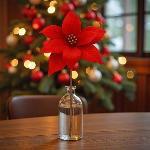 Gwiazda betlejemska poinsecja na piku kwiat ozdoba dekoracja świąteczna