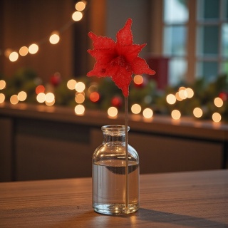 Gwiazda betlejemska poinsecja na piku kwiat ozdoba dekoracja świąteczna