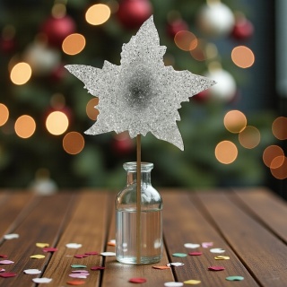 Gwiazda betlejemska poinsecja na piku kwiat ozdoba dekoracja świąteczna