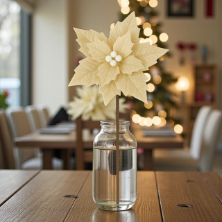 Gwiazda betlejemska poinsecja na piku kwiat ozdoba dekoracja świąteczna