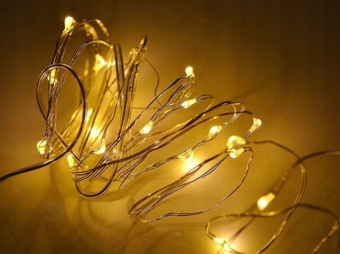 Lampki choinkowe druciki dekoracja 100 LED 10m na baterie biały ciepły