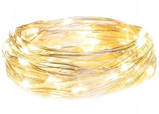 Lampki choinkowe druciki dekoracja 30 LED 3m na baterie biały ciepły