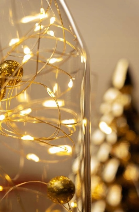 Lampki choinkowe druciki dekoracja 30 LED 3m na baterie biały ciepły