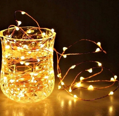 Lampki choinkowe druciki dekoracja 30 LED 3m na baterie biały ciepły