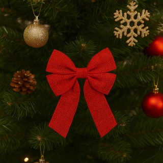 Piękna Dekoracyjna Kokarda Kokardka ozdoba świąteczna czerwona 11x16cm 3szt