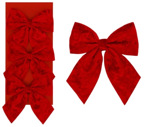Piękna Dekoracyjna Kokarda Kokardka ozdoba świąteczna czerwona 13x11cm 3szt