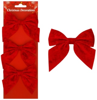 Piękna Dekoracyjna Kokarda Kokardka ozdoba świąteczna czerwona 9x11cm 3szt