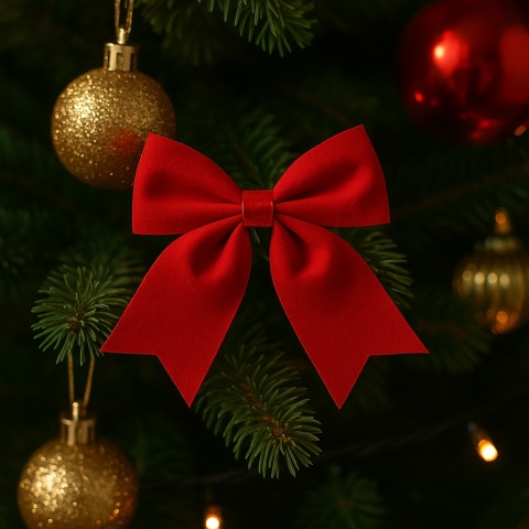 Piękna Dekoracyjna Kokarda Kokardka ozdoba świąteczna czerwona 9x9cm 6 szt