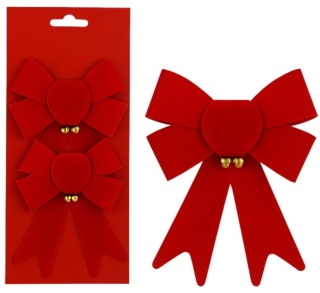 Piękna Dekoracyjna Kokarda Kokardka ozdoba świąteczna dzwonki 17x12cm 2szt