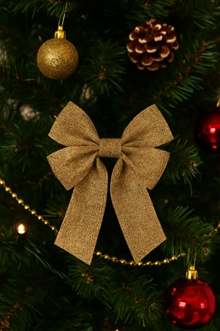 Piękna Dekoracyjna Kokarda Kokardka ozdoba świąteczna naturalna 11x16 3szt